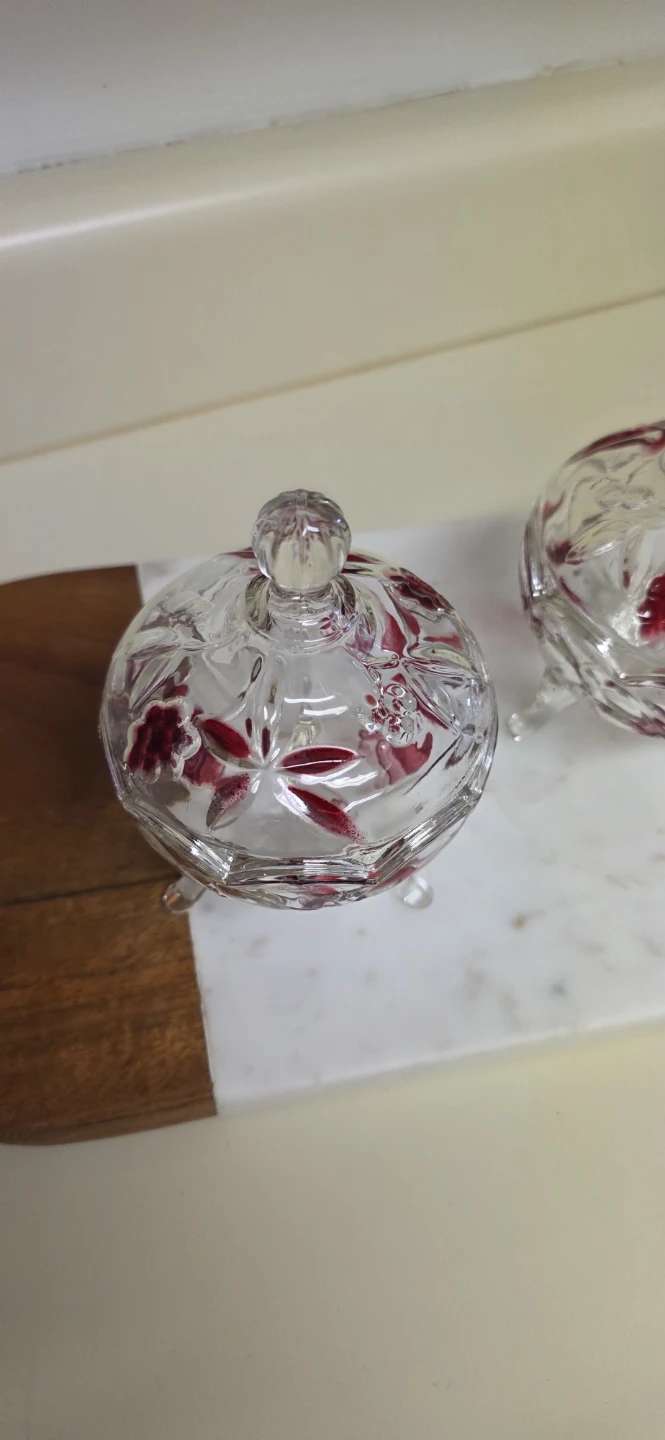 Vintage Anna Hütte Red Crystal Candy Dishes (Set of 2)1970s - photo 3