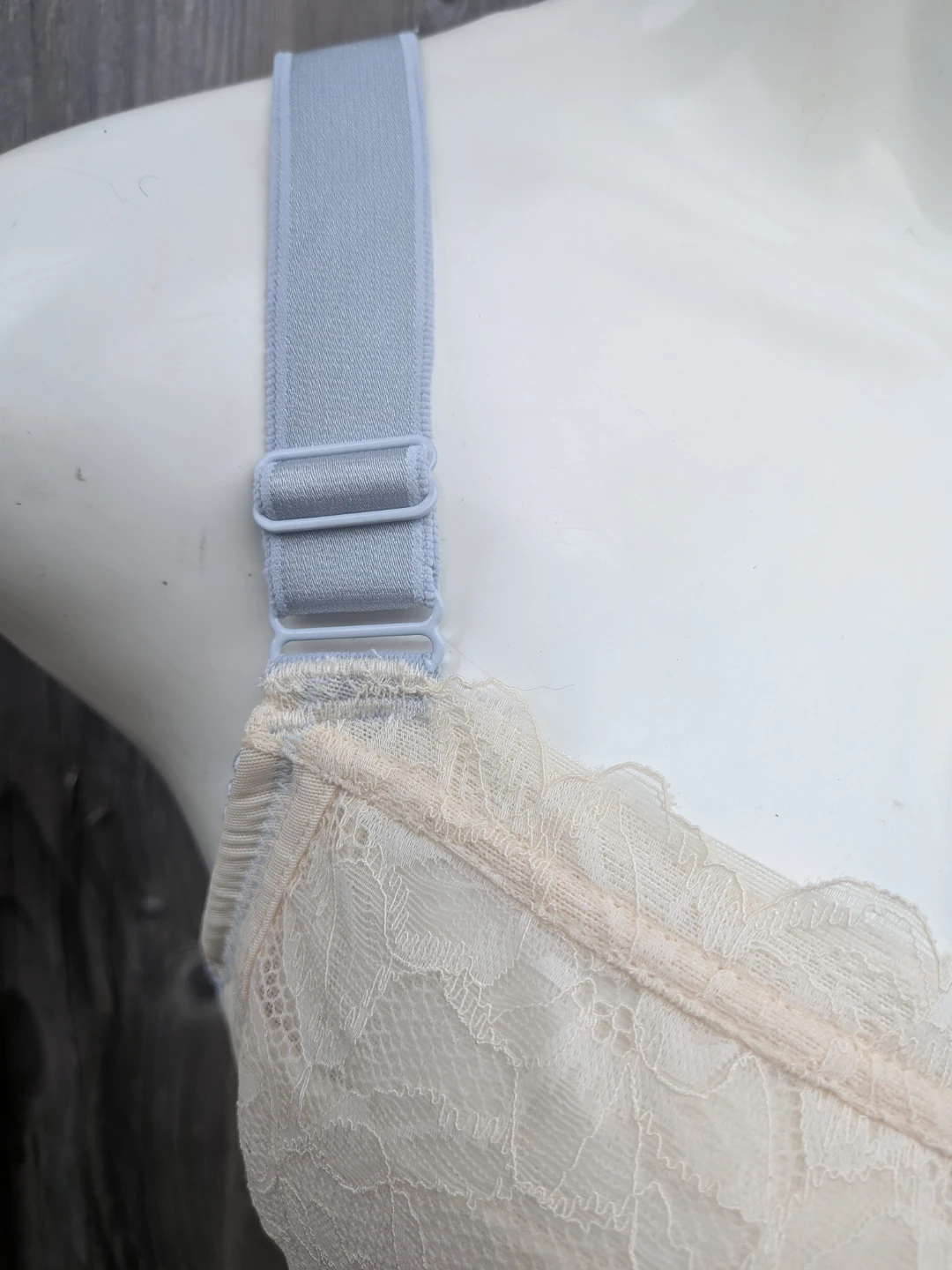 Cream & Blue Lace Bustier Bra size SMALL - photo 4