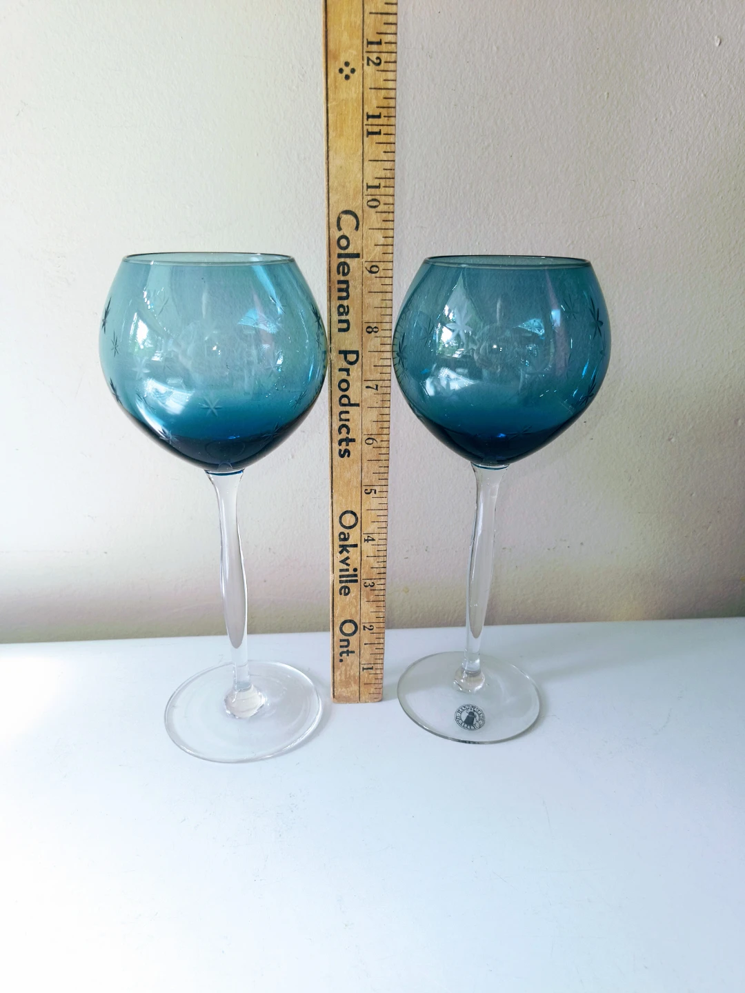 Vintage 1960's Bohemian Starburst Crystal Wine Glasses - photo 3