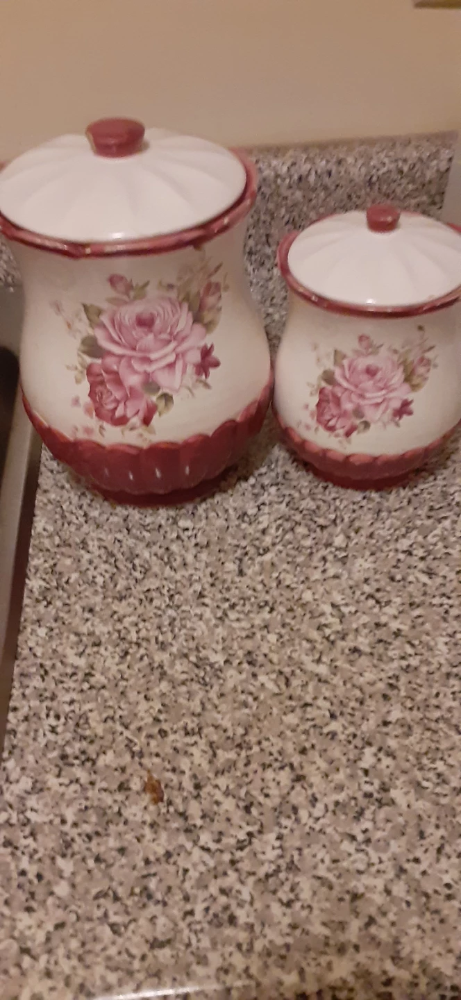 Ceramic Rose Floral Canister Set - photo 2