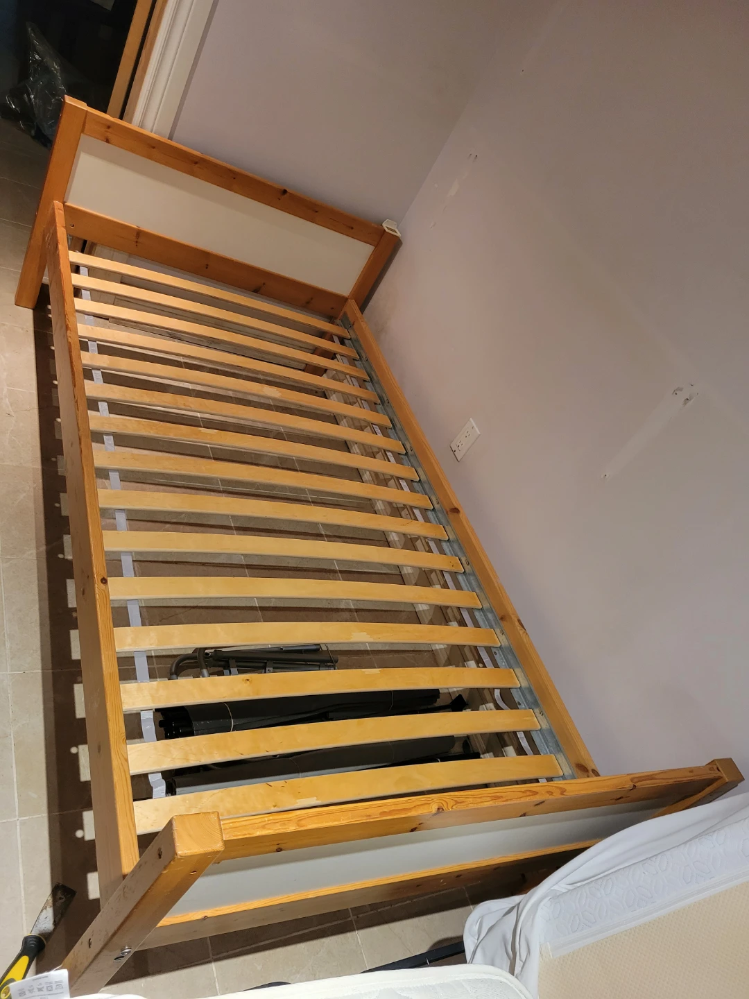 Twin Wooden Bed Frame with Slats