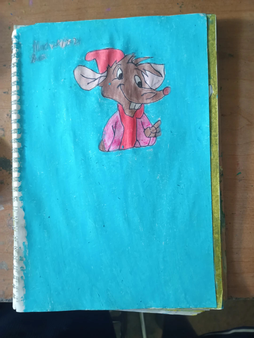 Light Blue Background: Rat Drawing by Sherwin - photo 5