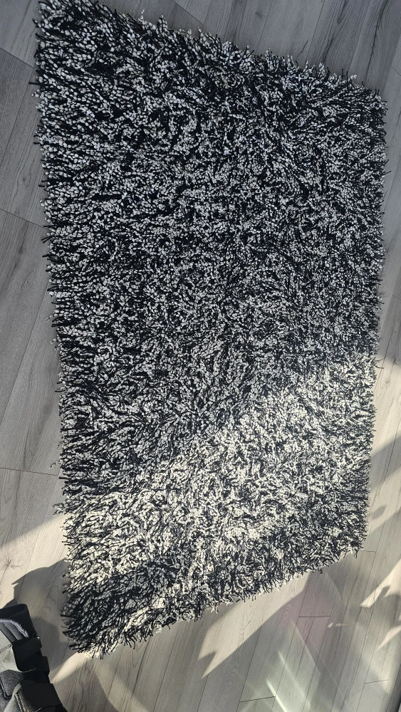 Modern Black & White Textured Shag Area Rug – Designer Style - photo 3