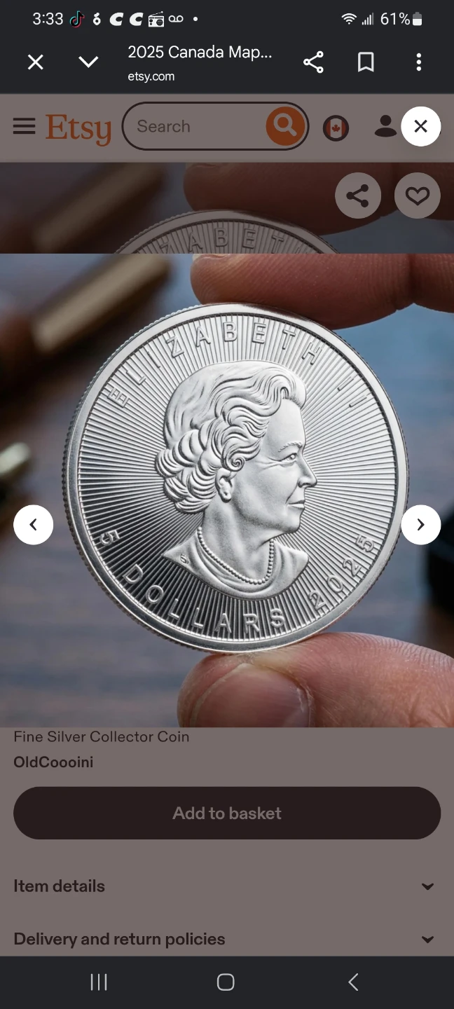 2025 Canada Maple Leaf 1 oz Fine Silver Coin.   citrusmousa.com - photo 2