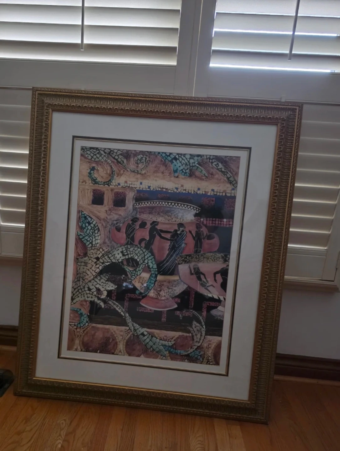 Detailed Golden Framed Mediterranean Art Print