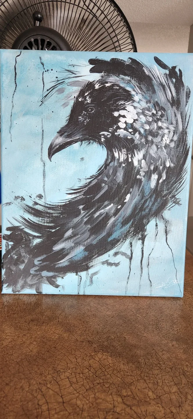The Shadow Messenger... Abstract Raven Painting - photo 2