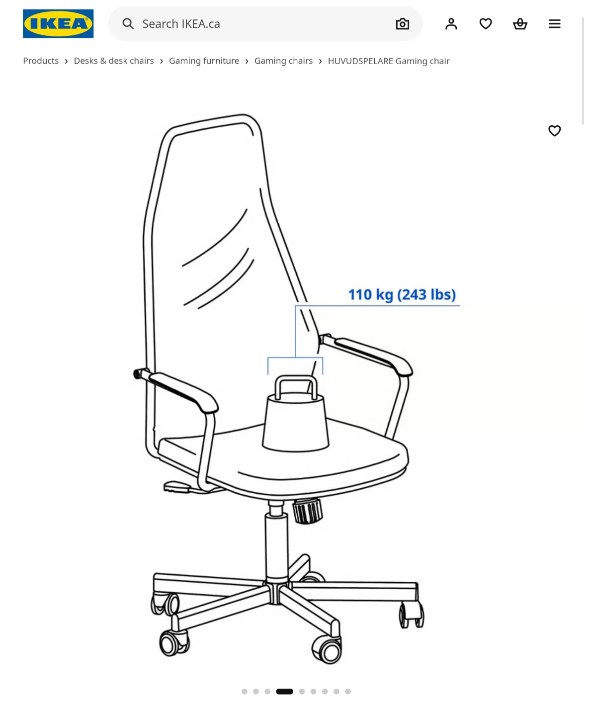 IKEA HUFVUDSPELARE Gaming Chair - Black - photo 3