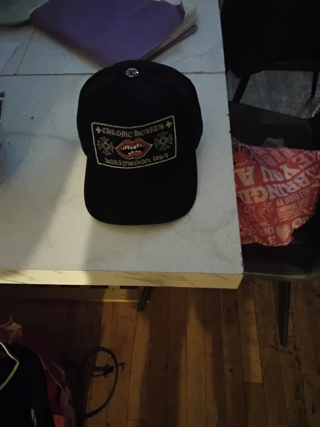 Chrome Hearts Hollywood USA Black Trucker Hat