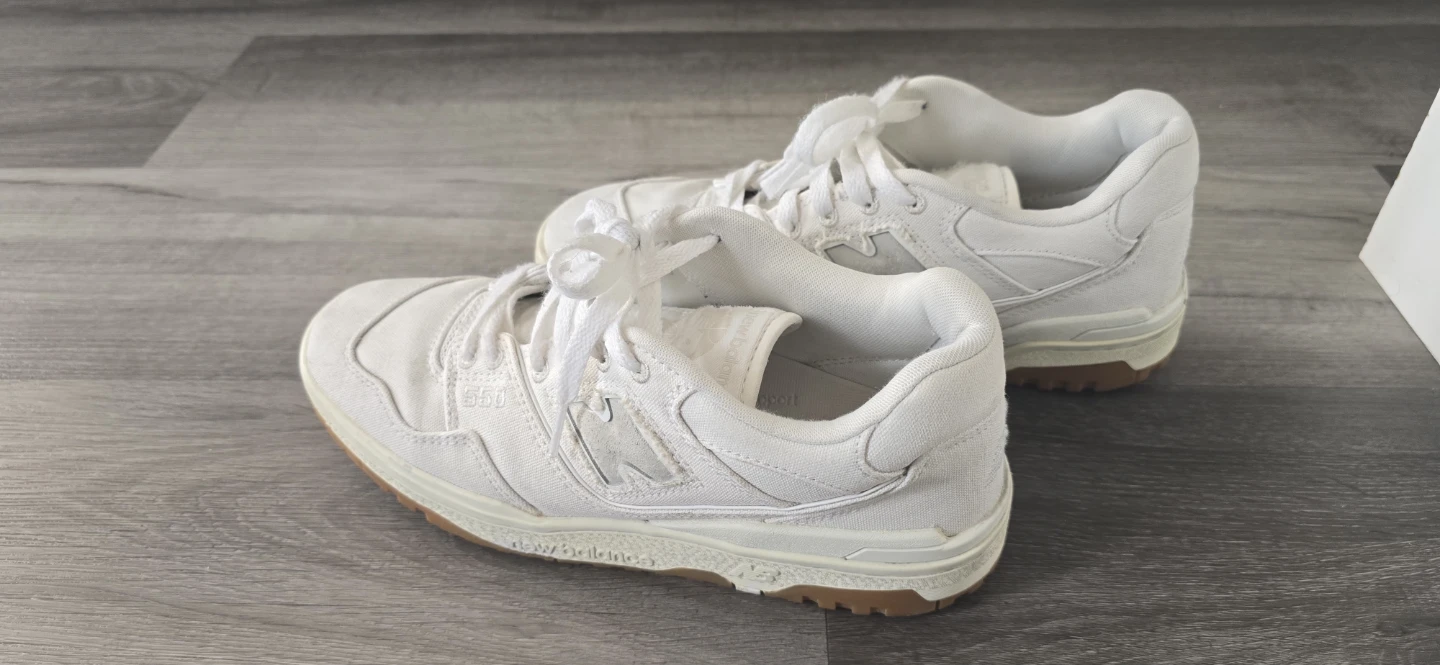 New Balance 550 White Canvas Sneakers