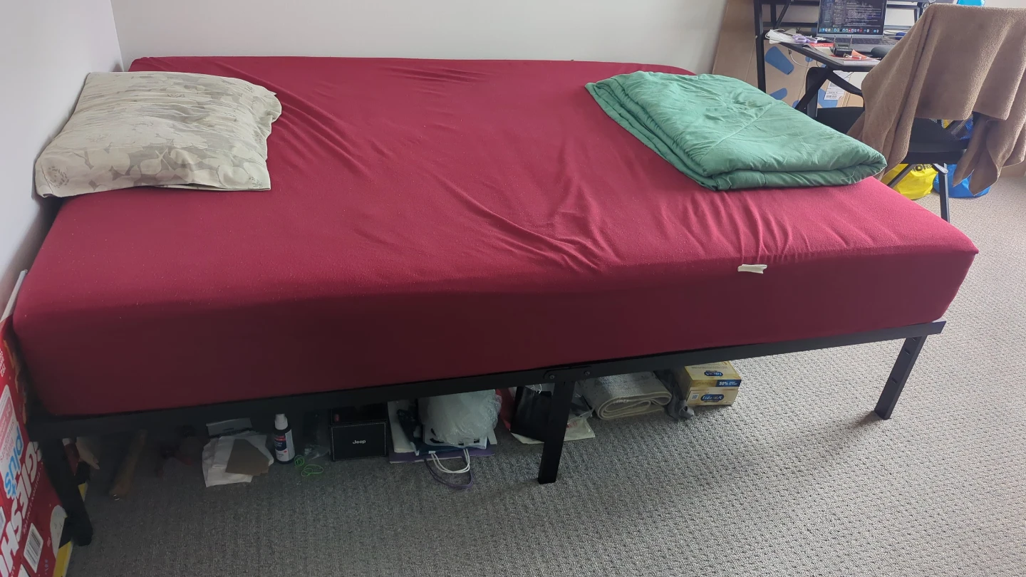 Red Double Mattress with Metal Frame for 150 must go 19th Aug