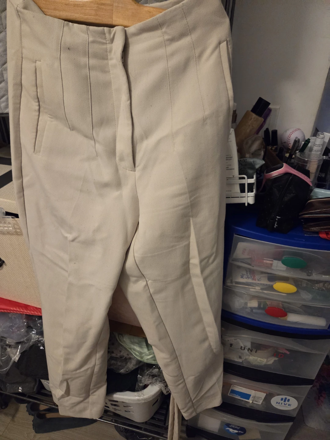 ZARA Cream Trousers - Size M