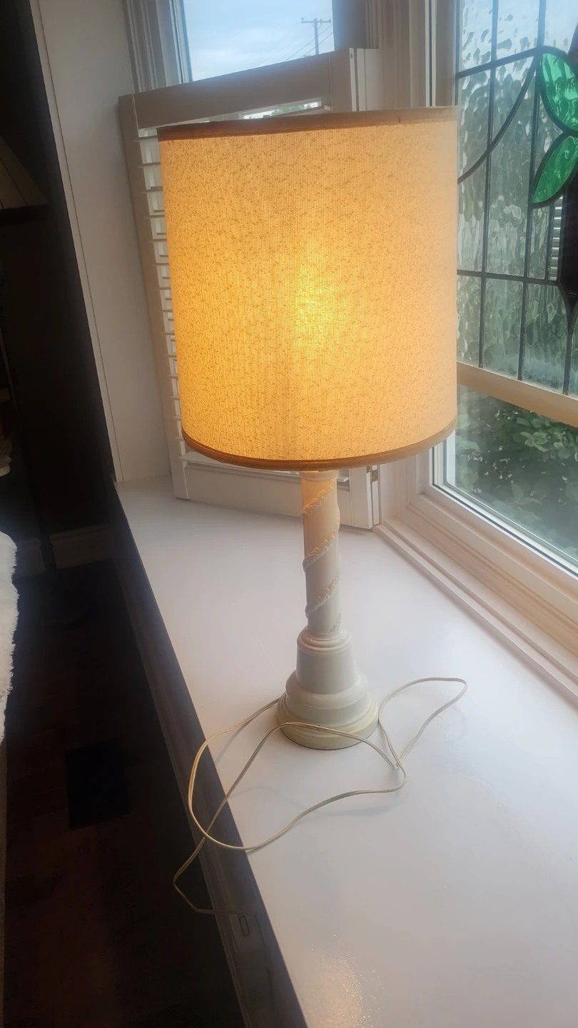 Whimsical Vintage Coastal  Spiral Table Lamp