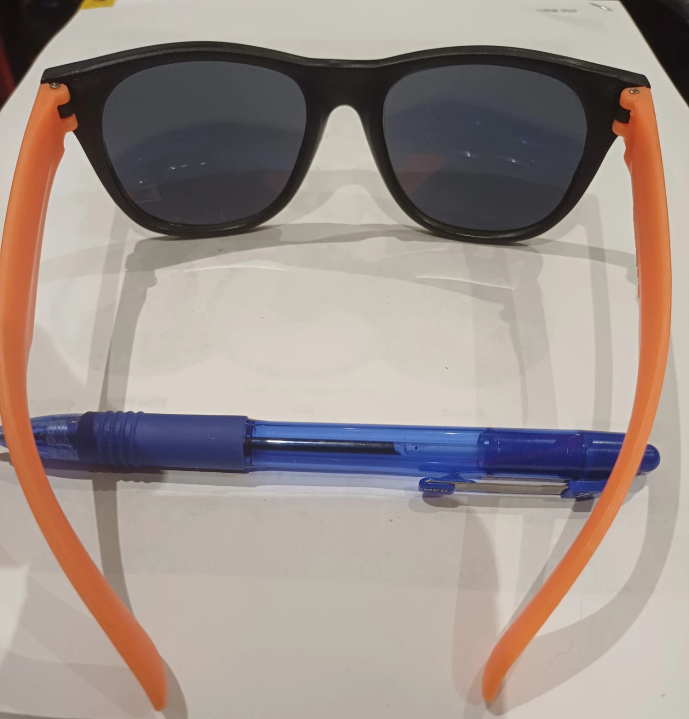 Sunglasses - Black / Orange Arms, 'Trident' Logo - photo 3