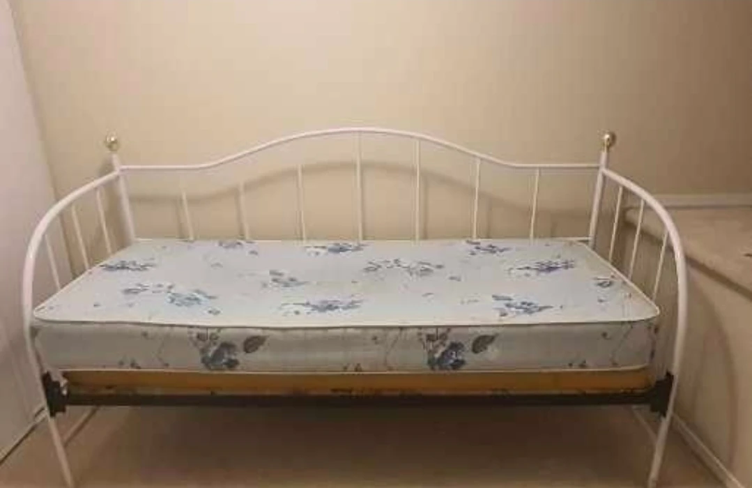 Free metal bed frame with twin  mattress - photo 2