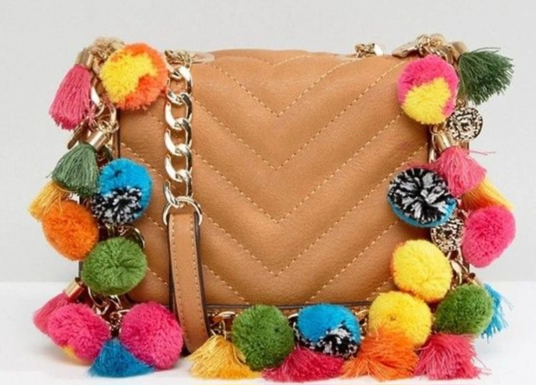 Pom Pom & Coin Crossbody Bag – Like New