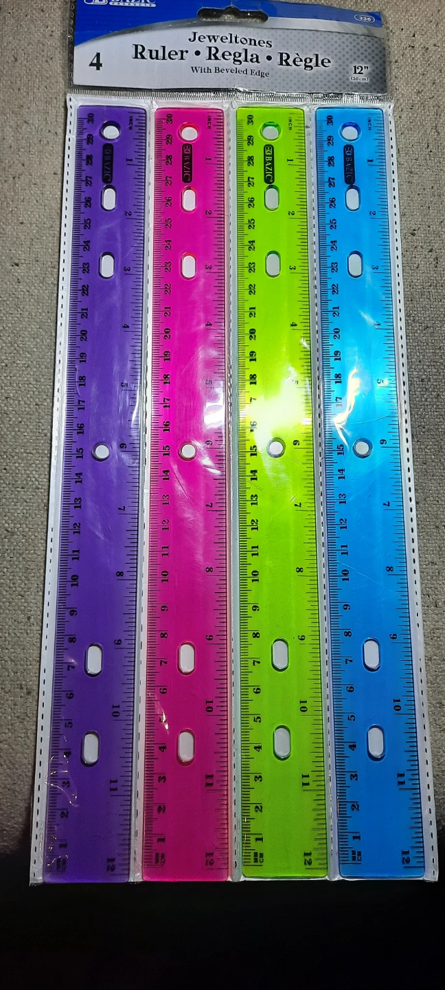 New Bazic Jeweltones 12 inch Color Ruler 4 Pack - photo 2