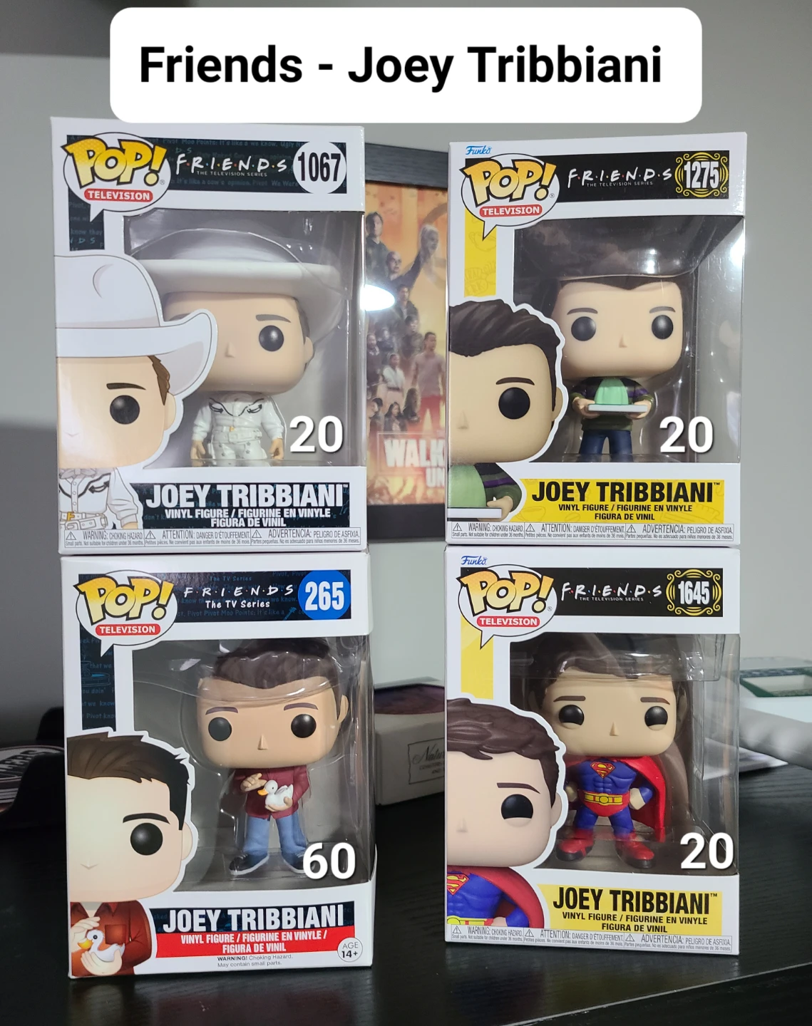 Funko Pop! Friends Joey Tribbiani Vinyl Figures (Set of 4)