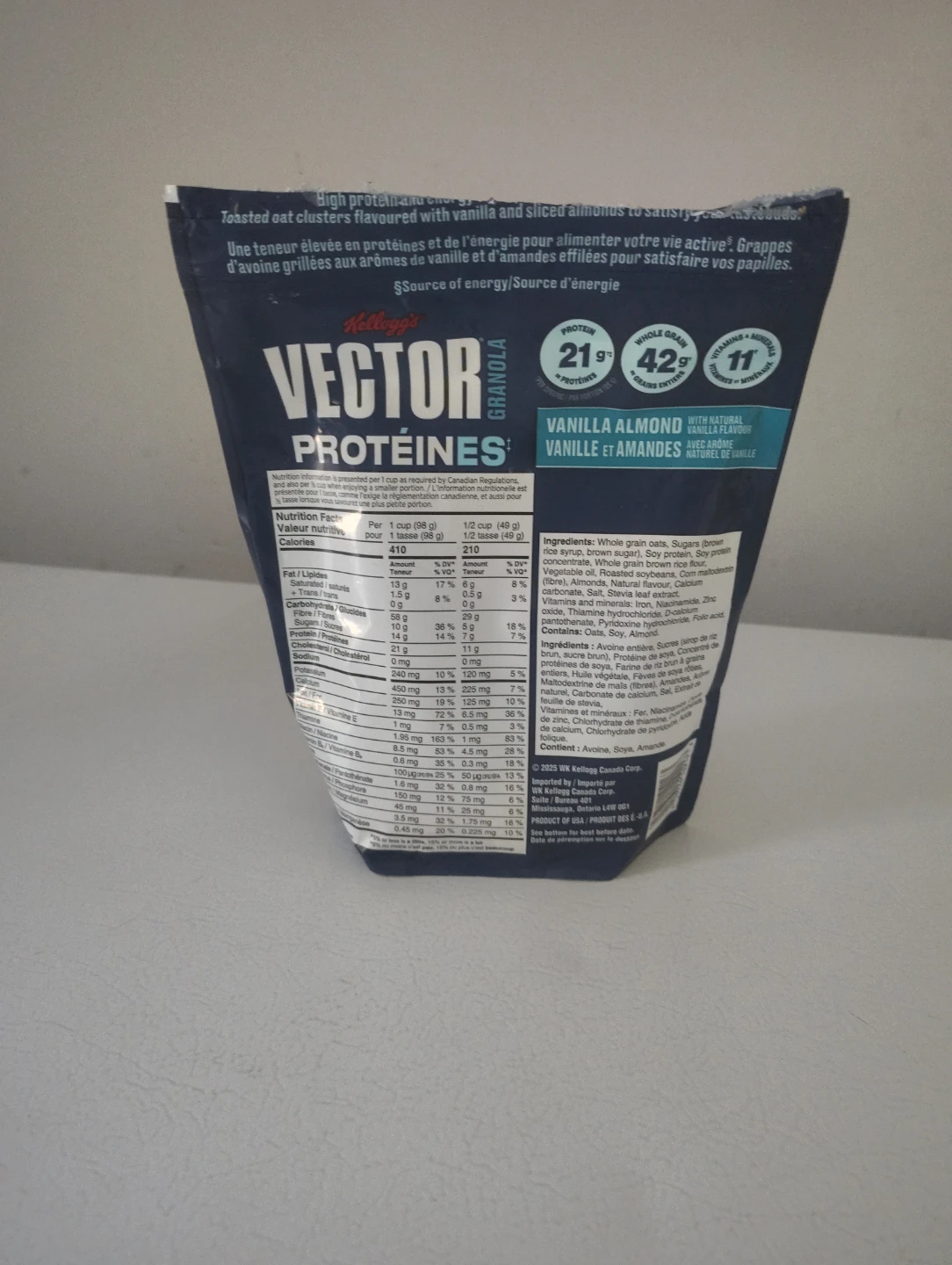 Kellogg's Vector Protéines Vanilla Almond Granola - photo 2