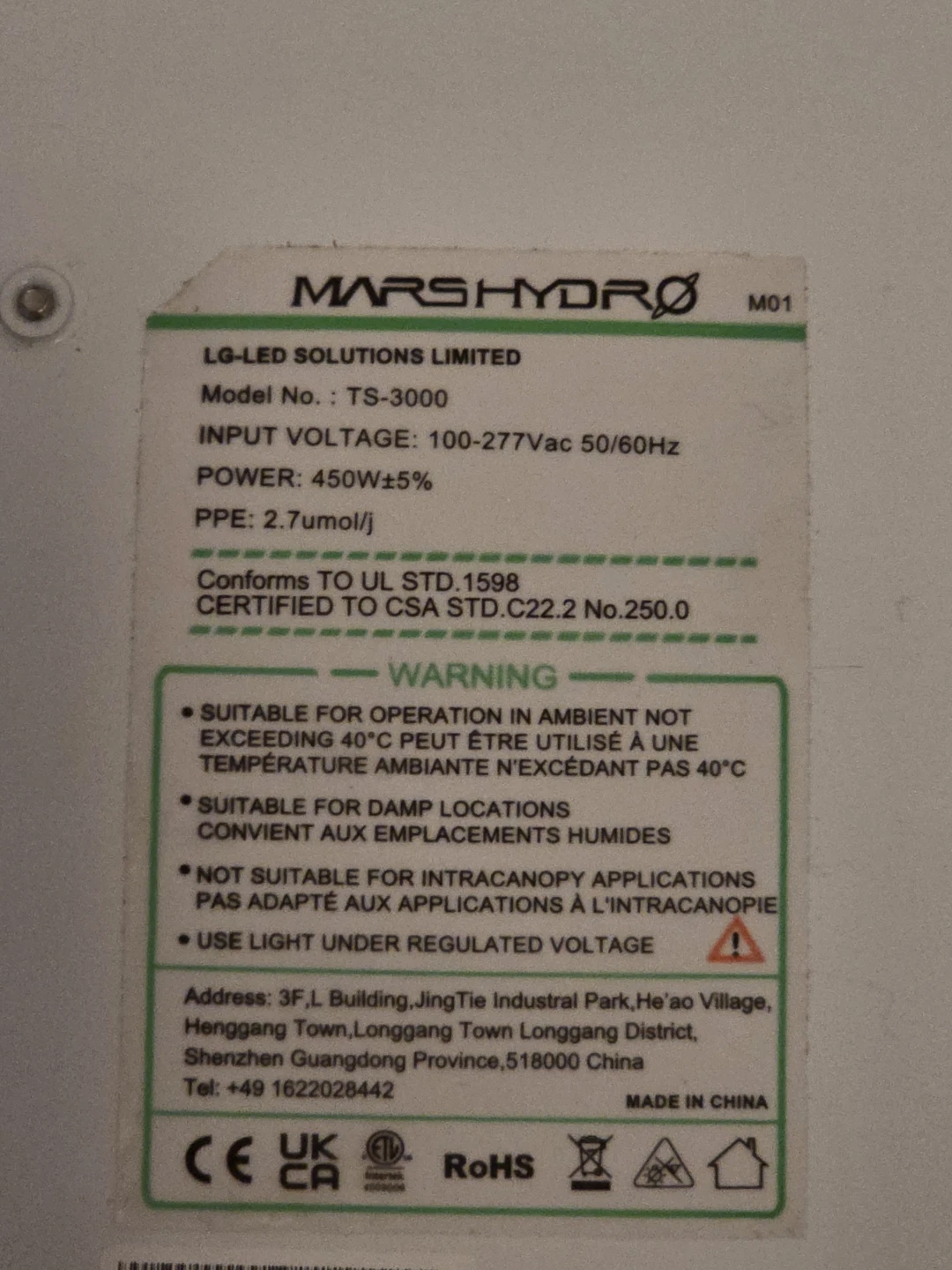 Mars Hydro TS 3000 LED Grow Light - photo 3