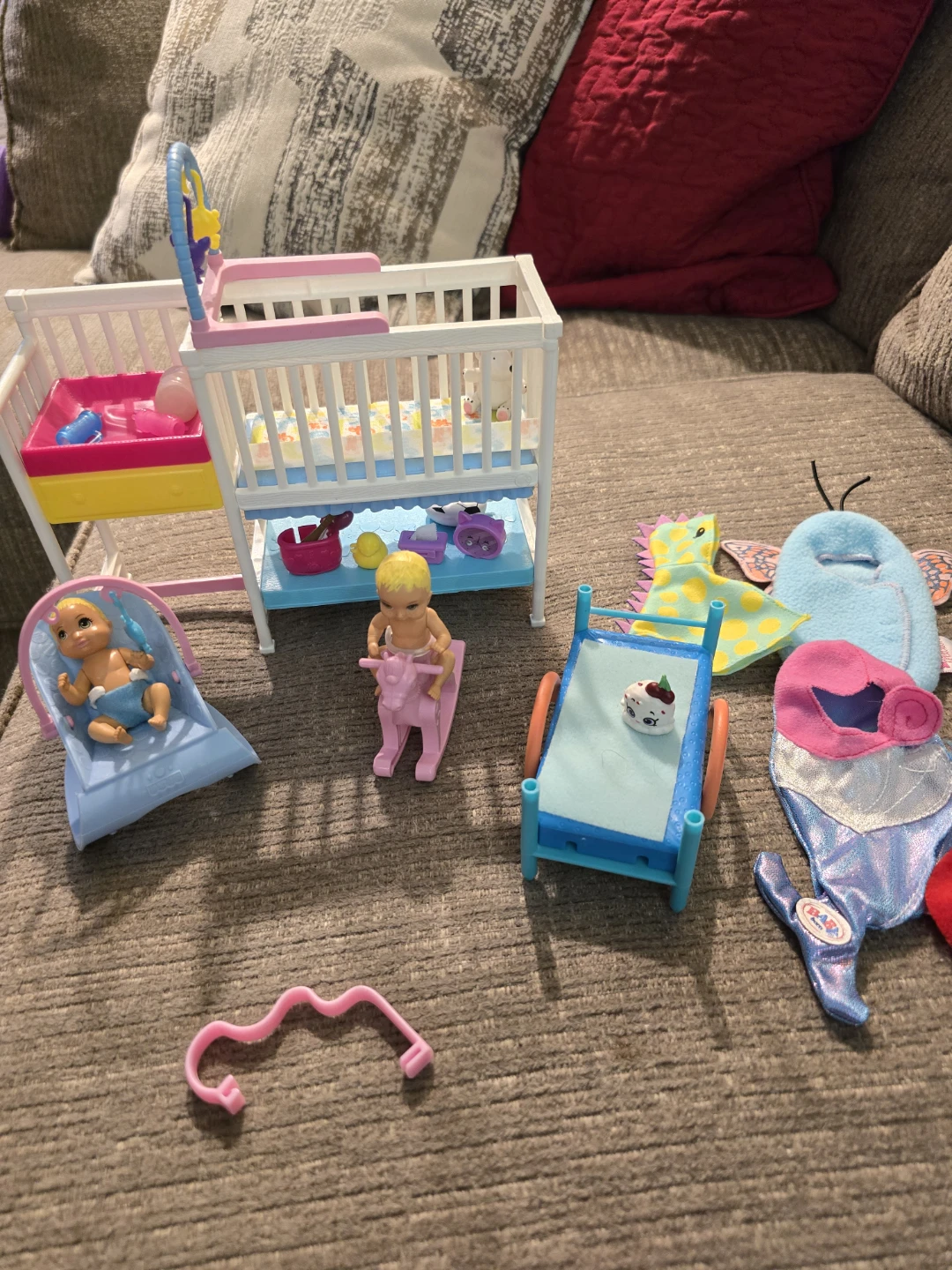 Dollhouse Baby Crib and Accessories Set