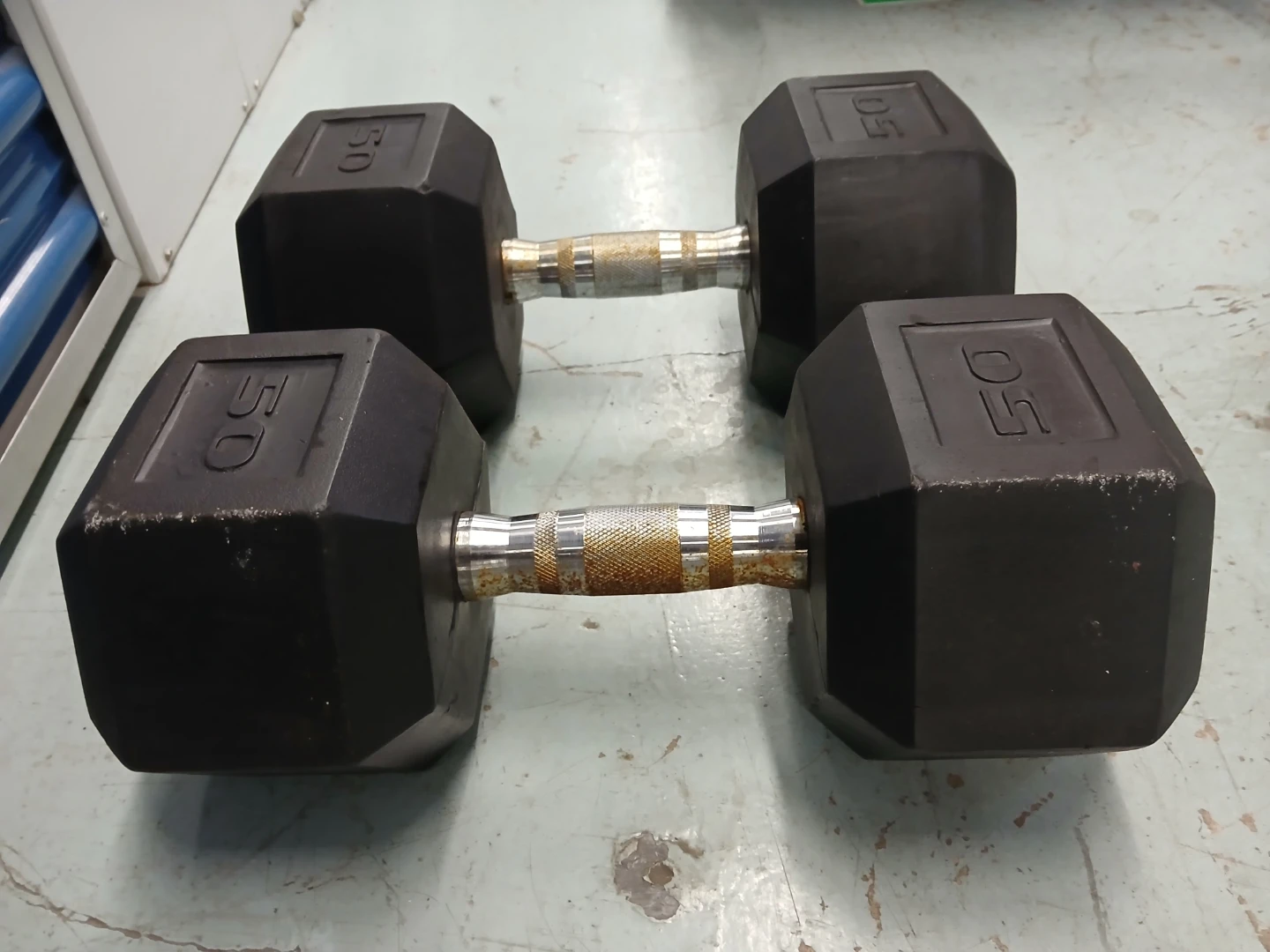 Two 50 lb Hex Dumbbells - photo 2