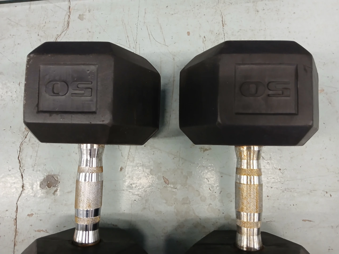 Two 50 lb Hex Dumbbells - photo 5