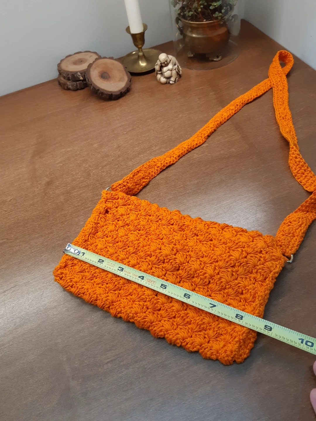 Vibrant Orange Hand crochet boho shoulder bag - photo 4