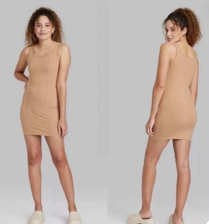 Wild Fable Tan Bodycon Dress XXS