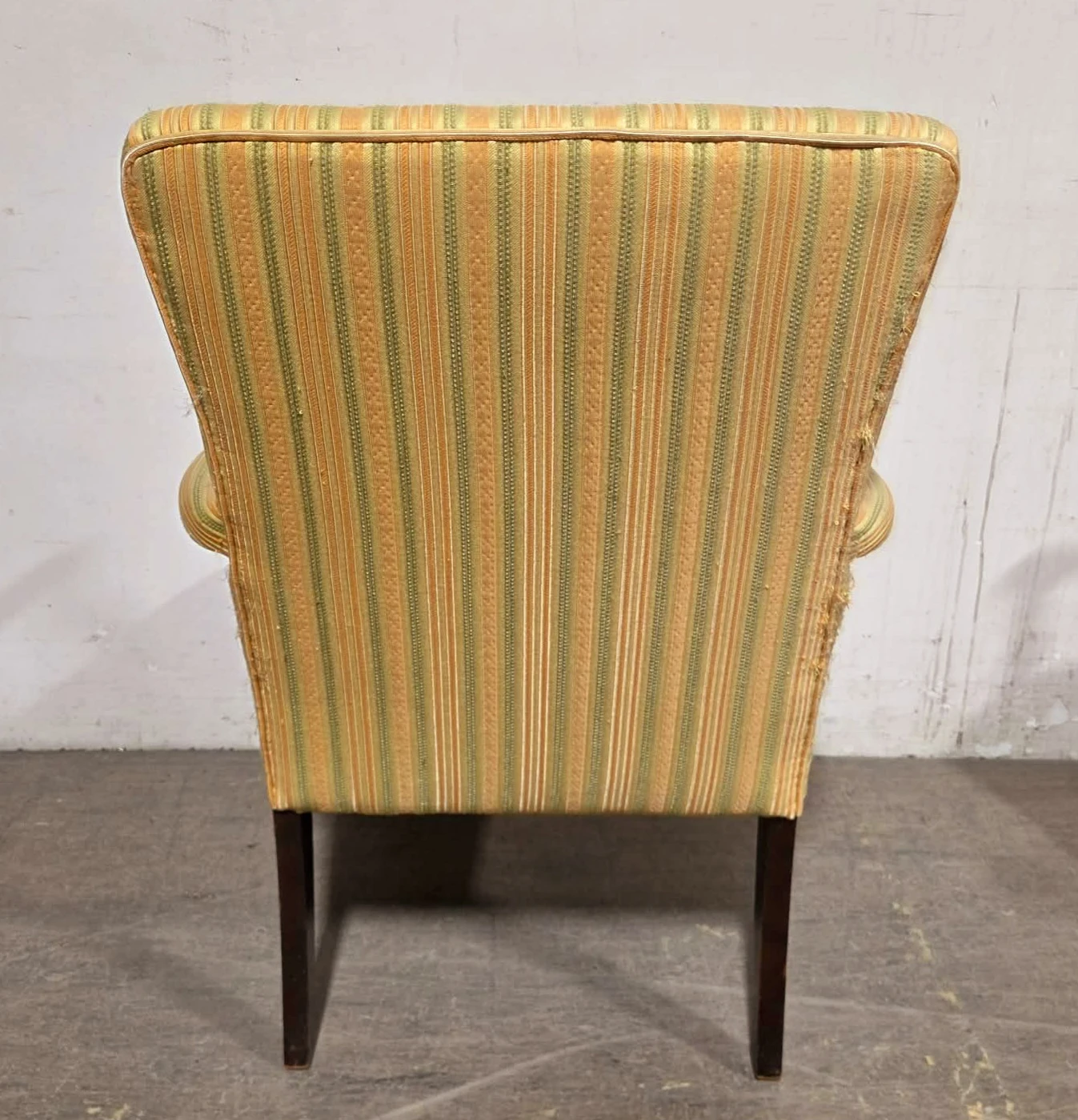 Antique Yellow Accent Arm Chair With Walnut Frame - photo 4