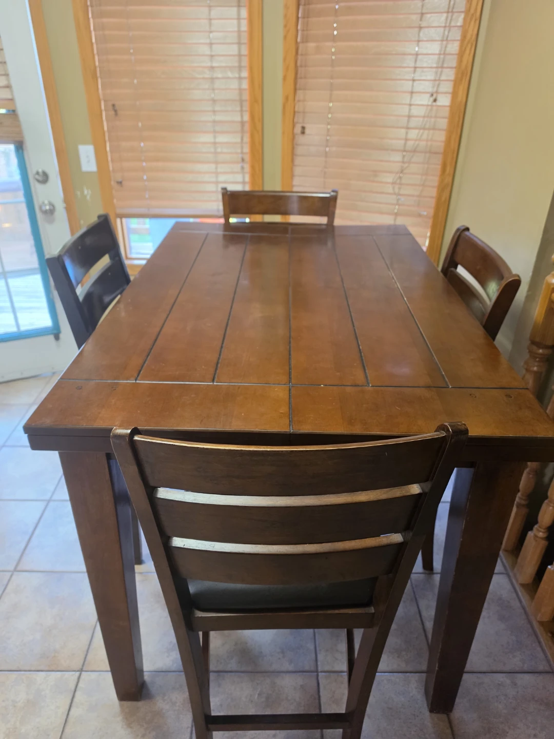 Bar height table with 6 chairs