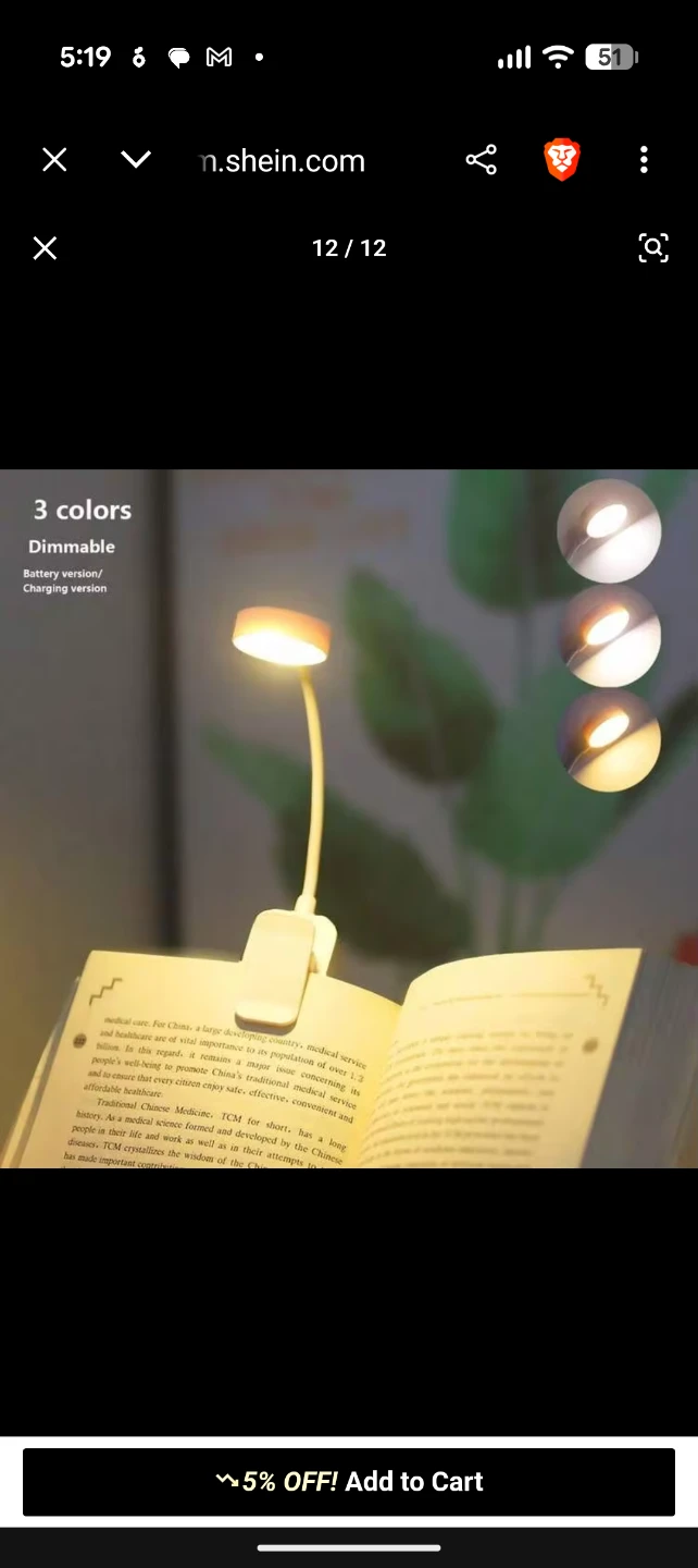Portable clip-on LED reading light - 3 modes - photo 3