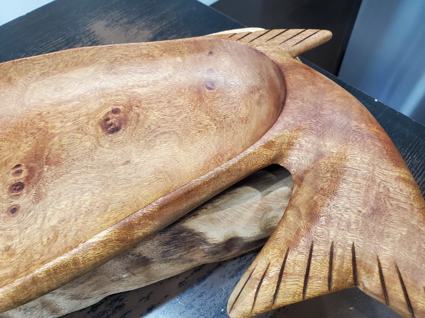 Wooden Fish Carving Bowl - photo 4