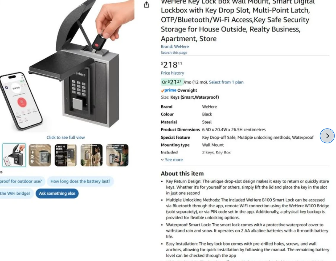 Smart Digital Lockbox Key Drop for Realtors Apartment Stores - photo 2