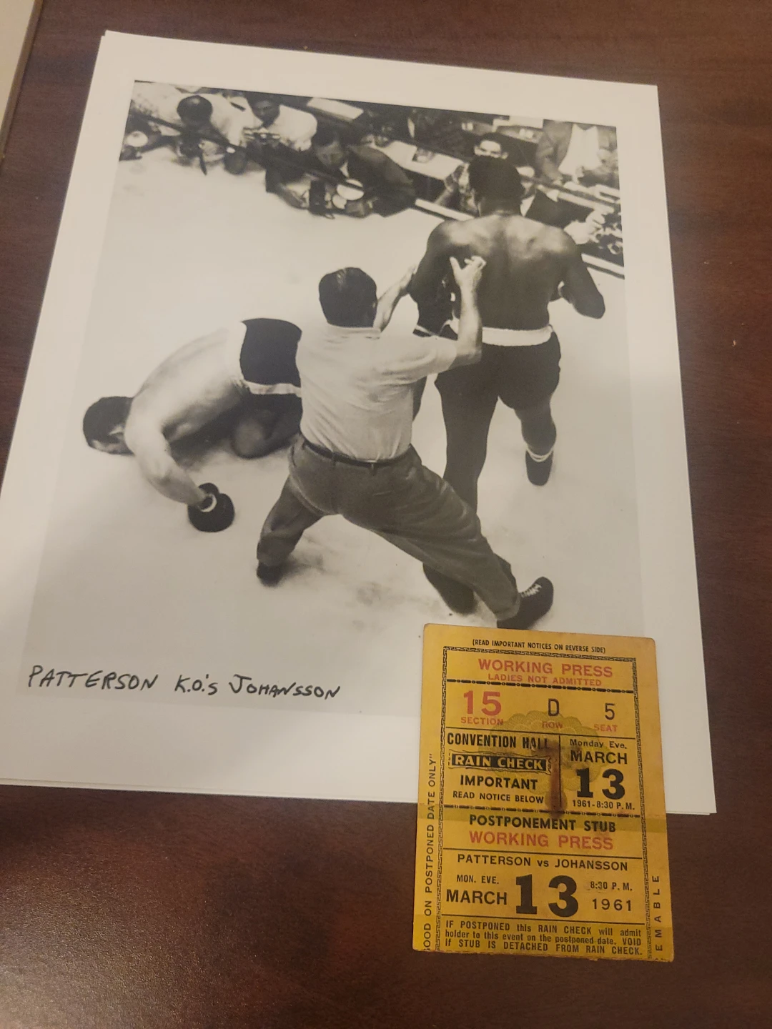 Patterson vs Johansson Ticket Stubs/Phots - photo 2