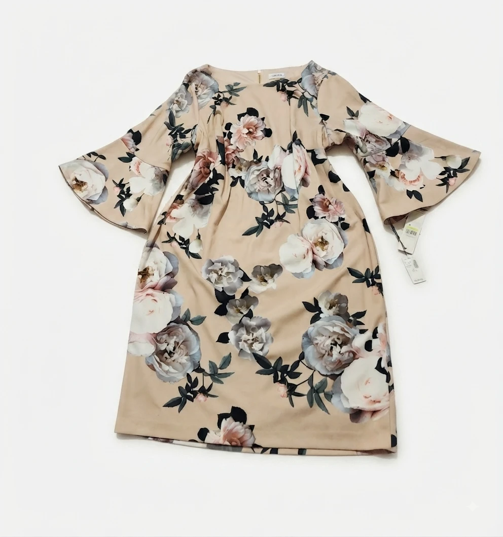 Calvin Klein Floral Bell Sleeve Dress 18W