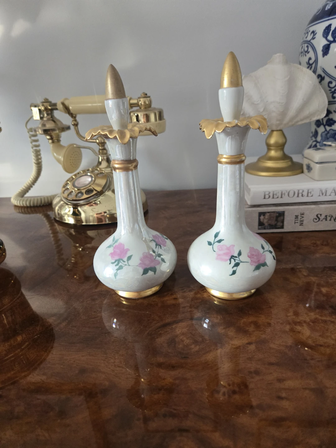 Vintage Decorative Perfume Bottles with Floral Design (Set of 2) - photo 2