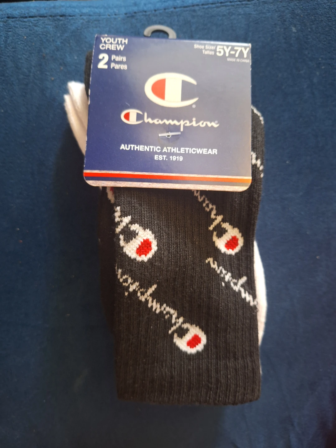 Champion Youth Crew Socks - 2 Pairs - Size 5Y-7Y