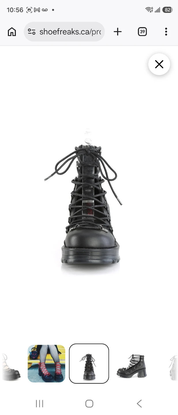 Black Platform Lace-Up Boots. Demonia. Size 11 - photo 3