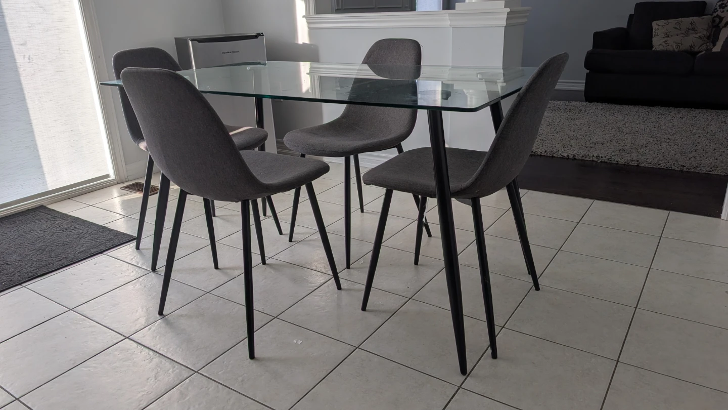Glass top table