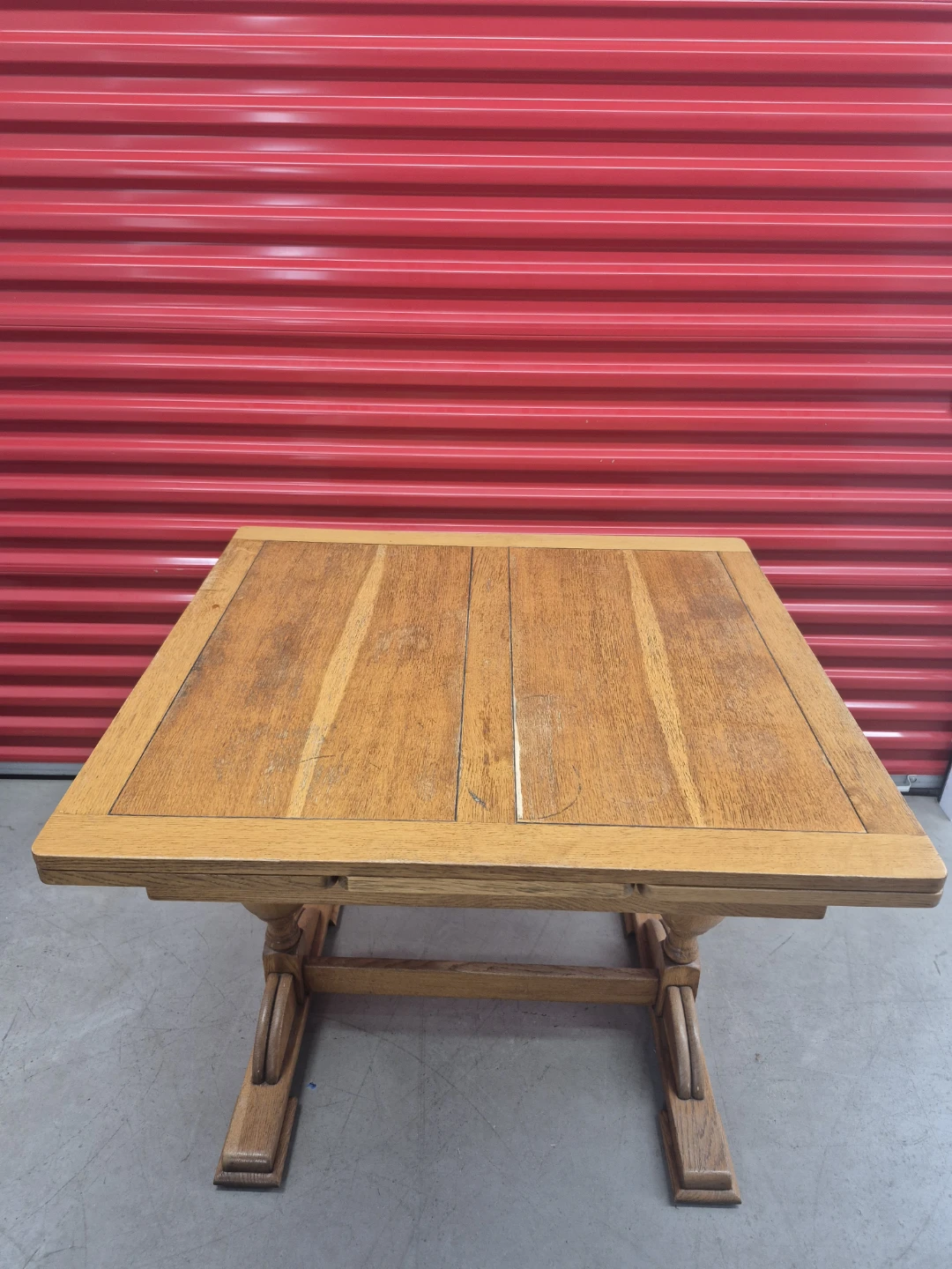 Vintage wood extendable dining table with oak veneer - photo 2