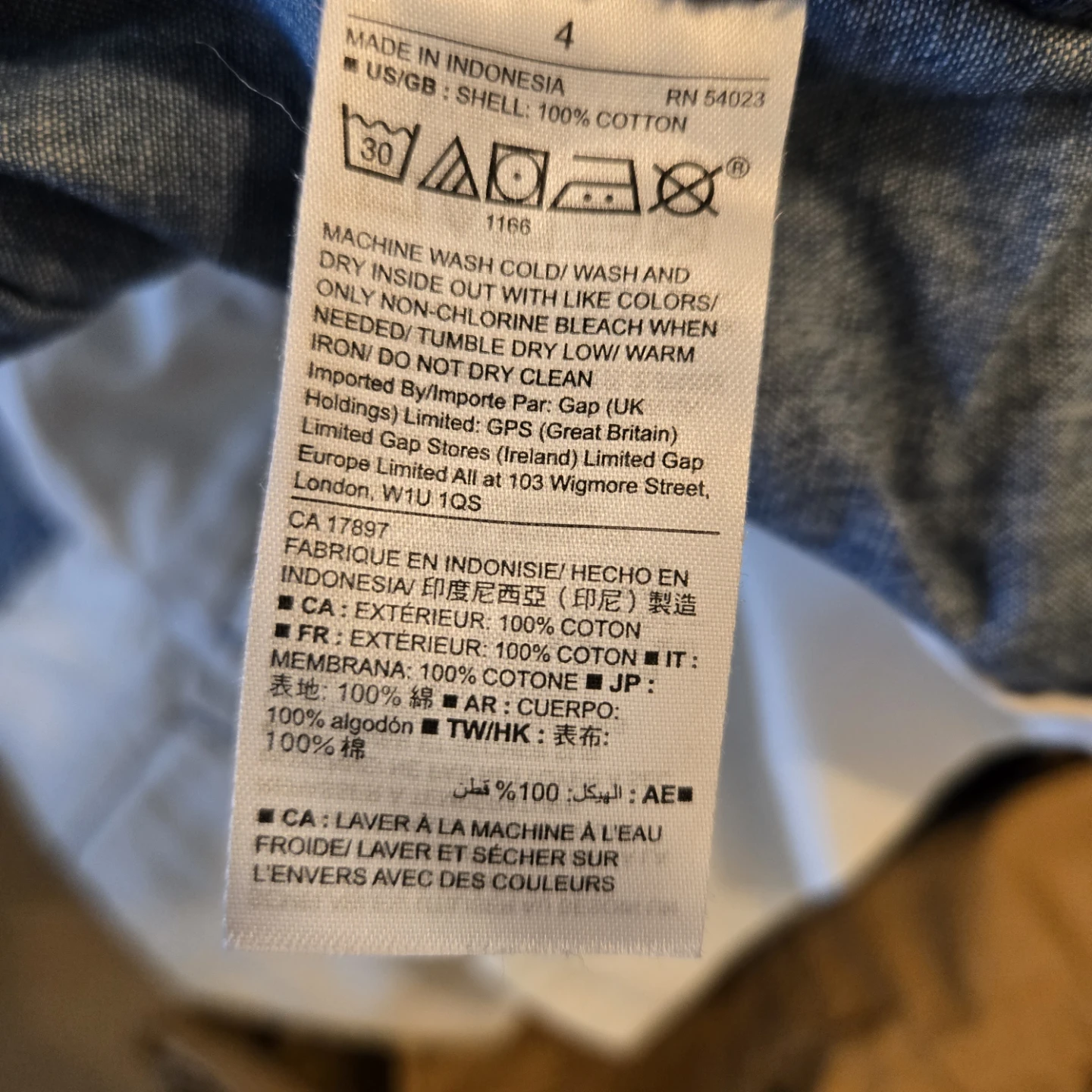 100% cotton GAP baby blue  Chambray Shorts Size 4 - photo 4