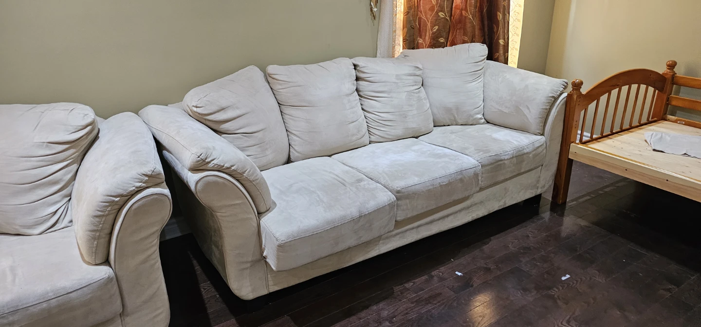 Light Beige Sofa and Loveseat Set