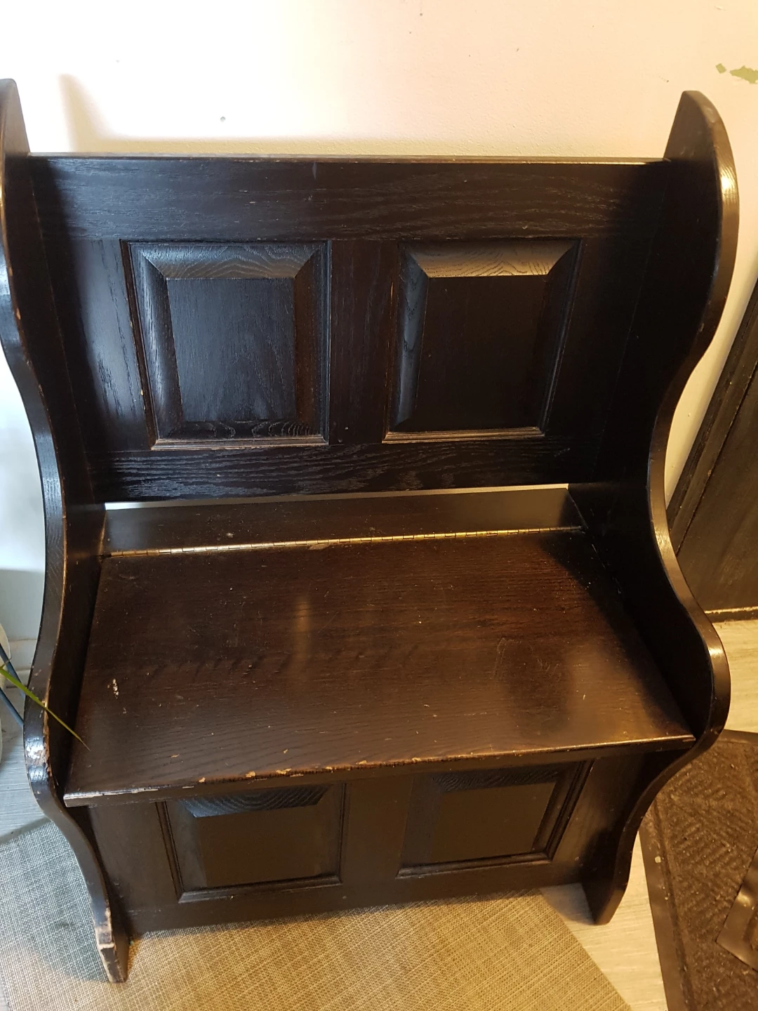 Dark Wood Storage Bench