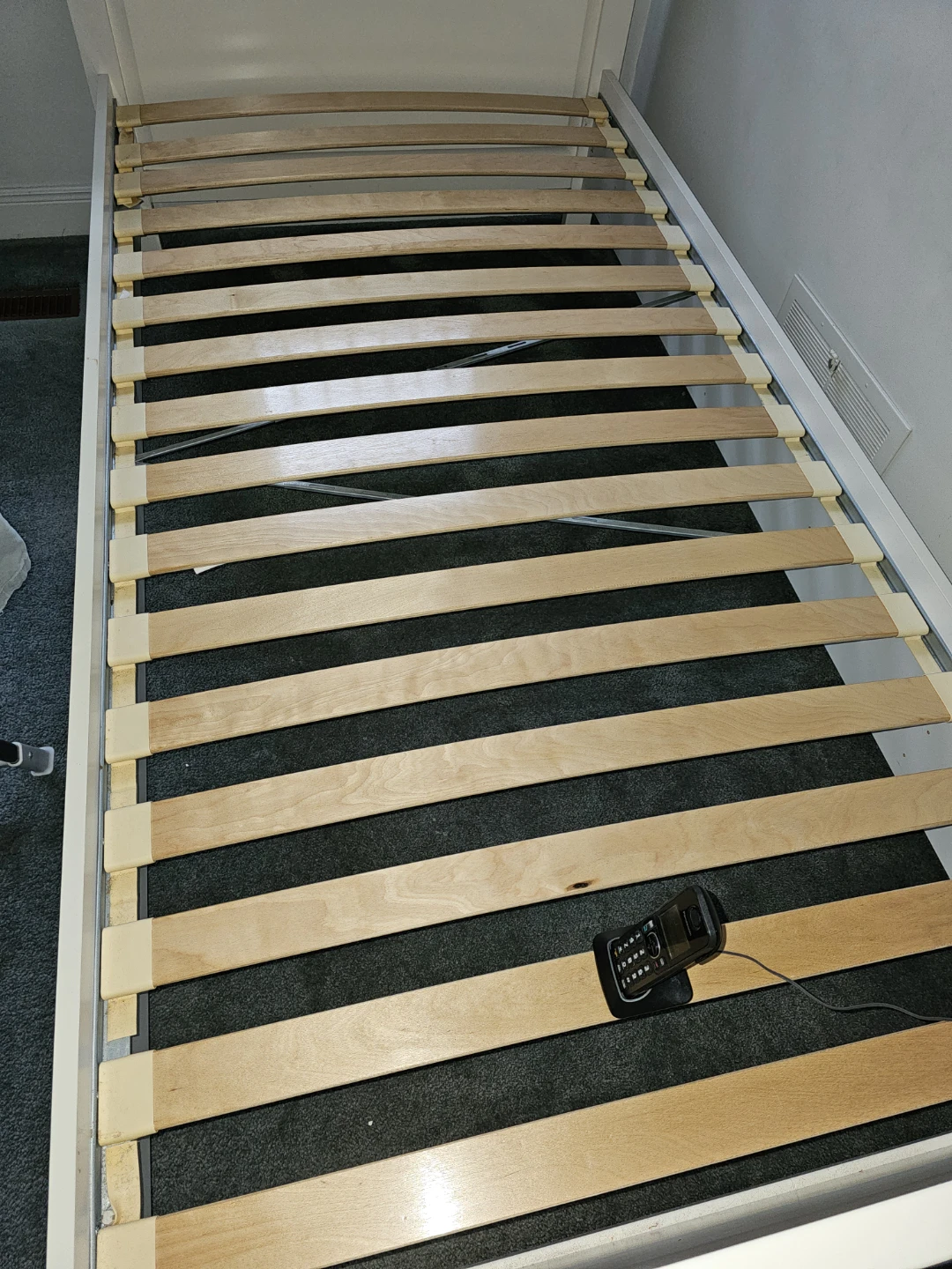 White Bed Frame with Slatted Base - photo 2