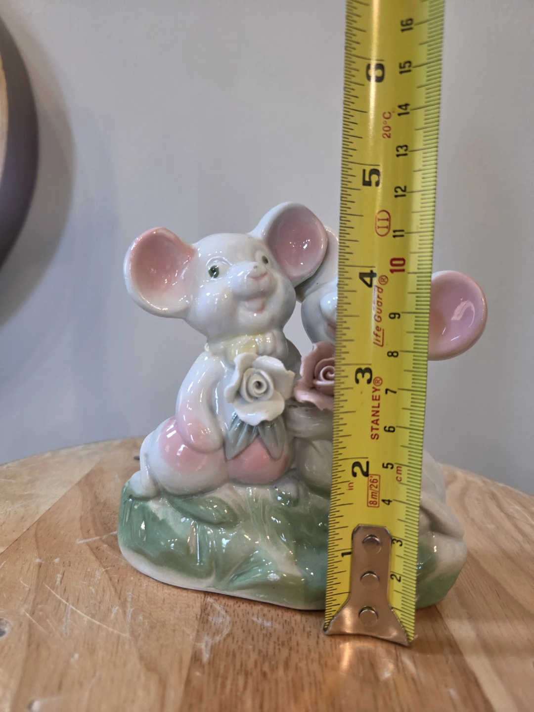 Vtg Ceramic Mice Figurine with Roses 4.5" - photo 5