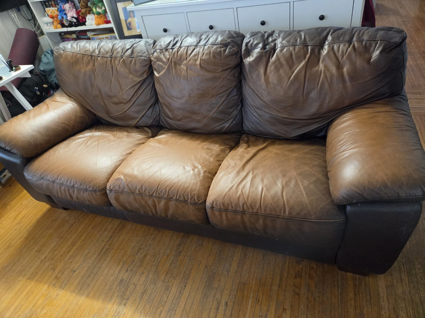 FREE USED Brown Leather Sofa