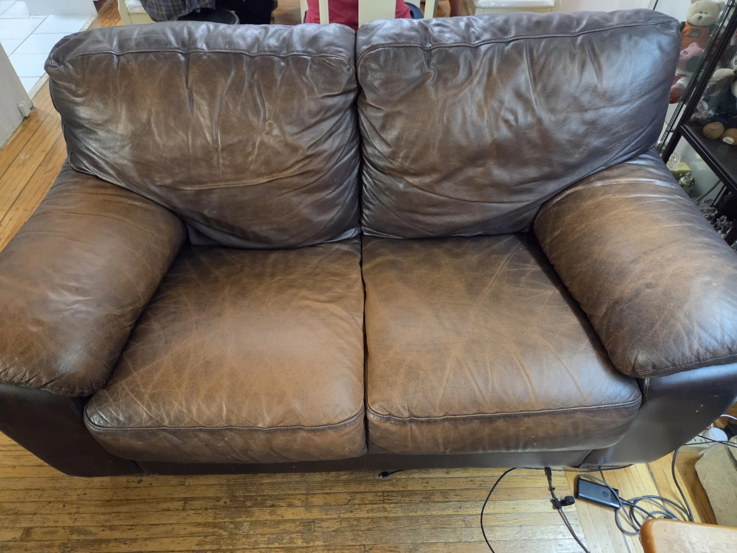 FREE USED Brown Leather Sofa - photo 2