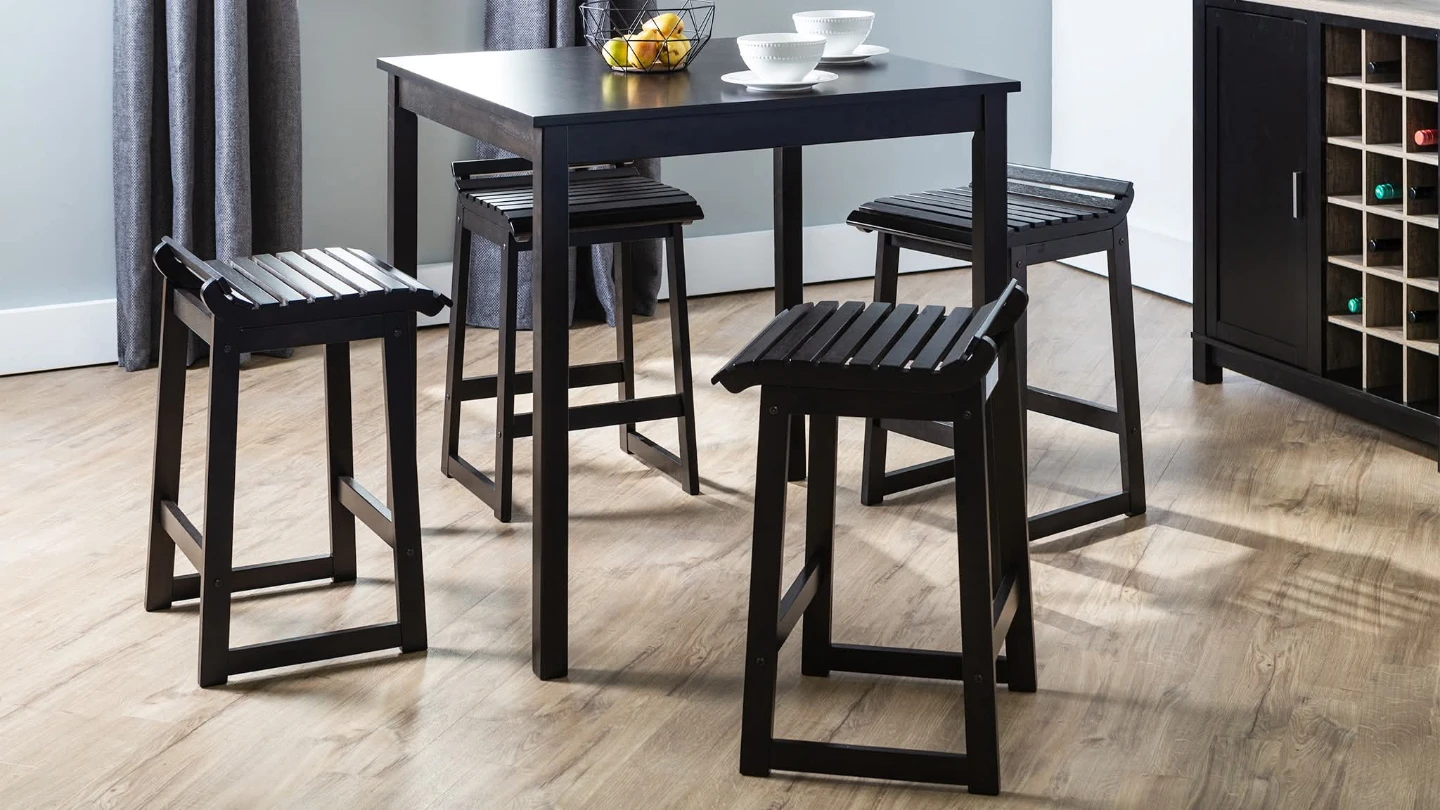 Black Bar Stools - Set of 4