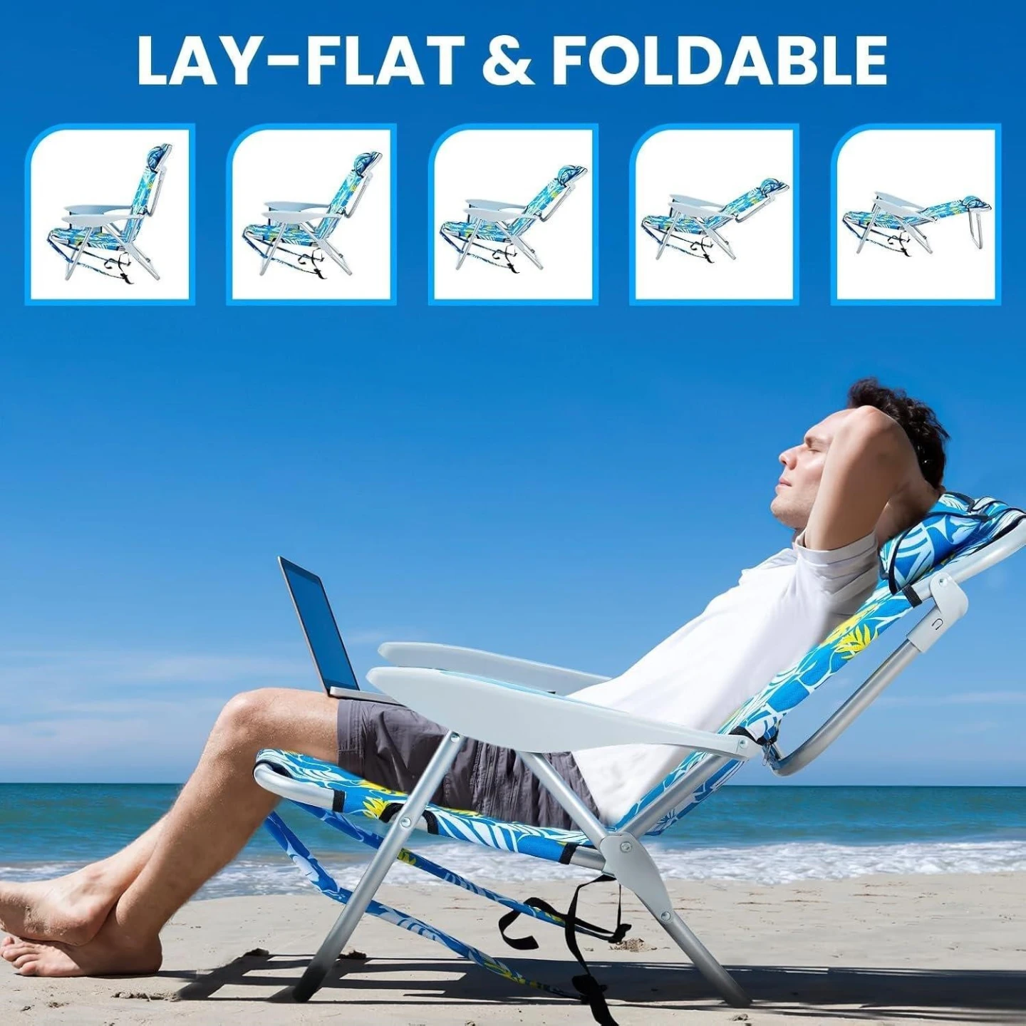 Beach Combo 3<>> 2 Reclining Beach Chairs + 1 Tiltable Umbrella - photo 3