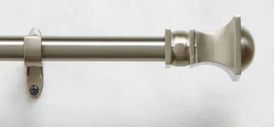 Brushed nickel curtain rods